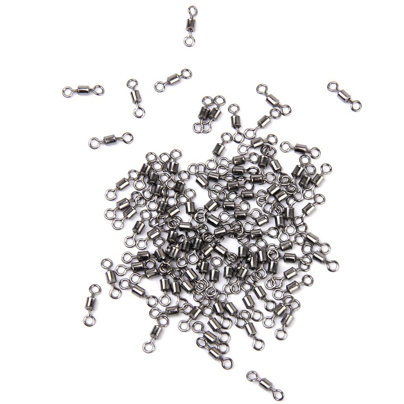 100 x Rolling Wirbel fuer Karpfen Meer Hecht Angeln 8 Schleife Form 64LB X2Q2