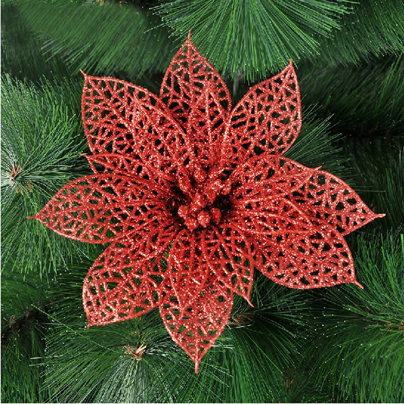 elegant 13cm Sequin Flowers Suspended with T9Y2 Decoration for Christmas Tree