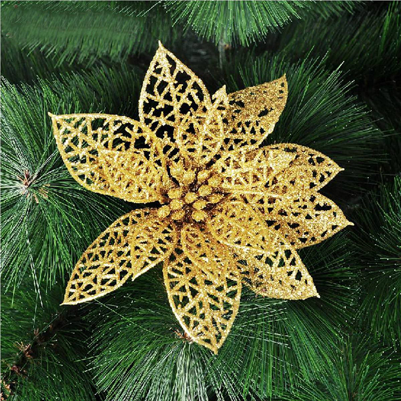 elegant 13cm Sequin Flowers Suspended with T9Y2 Decoration for Christmas Tree