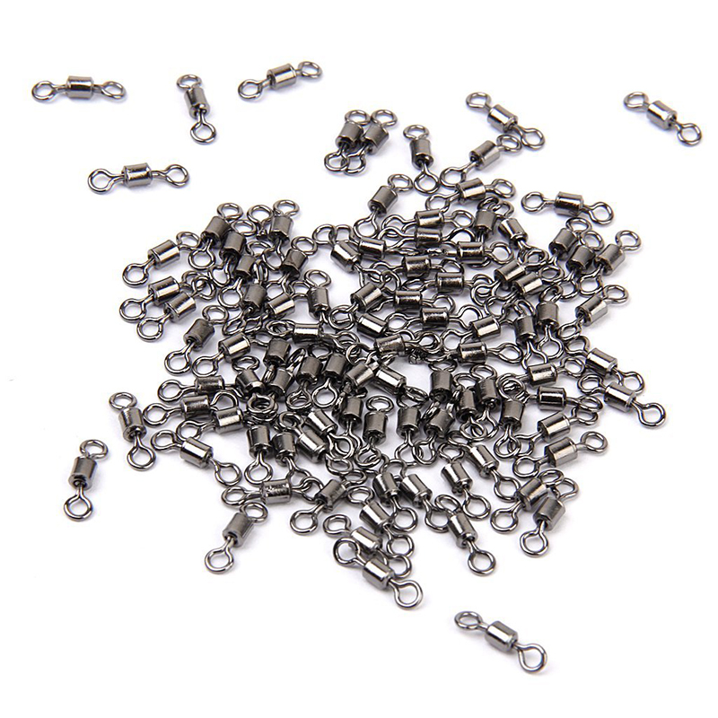 100 x Rolling Wirbel f/ür Karpfen Meer Hecht Angeln 8 Schleife Form 64LB