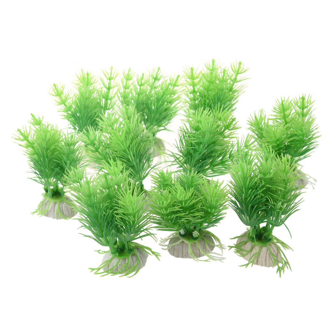Aquarium Emulational Green Plastic Long Leaf Plant Decor 20cm N3