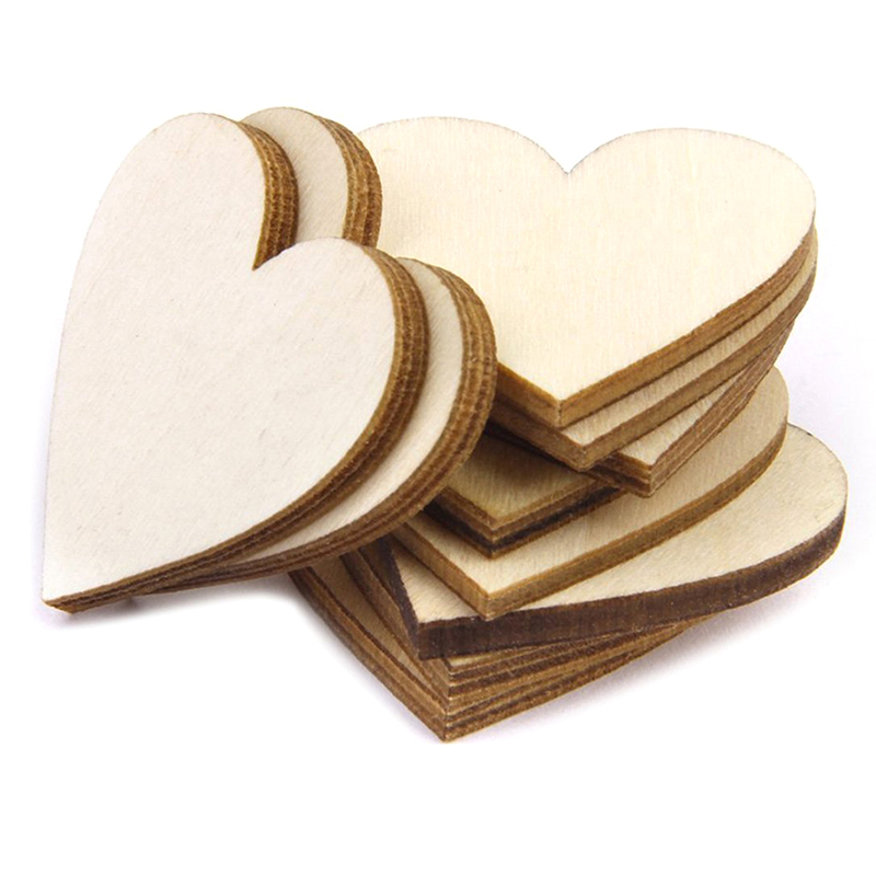 50 Stueck 30mm Holz herzen Verzierungen fuer DIY Dekoration V4V5