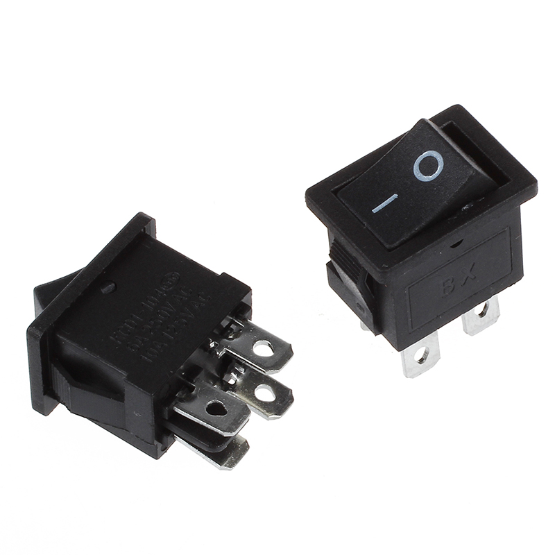 10 Pcs x Black 4 Pin On-Off DPST Snap In Boat Rocker Switch 250V//6A 125V//10A AC