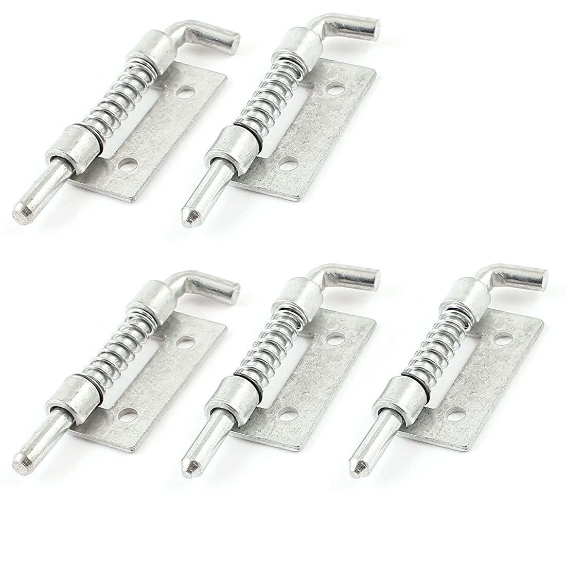 5 PCS Fixed Type Spring Loaded Barrel Bolt Latch Silver Tone HS