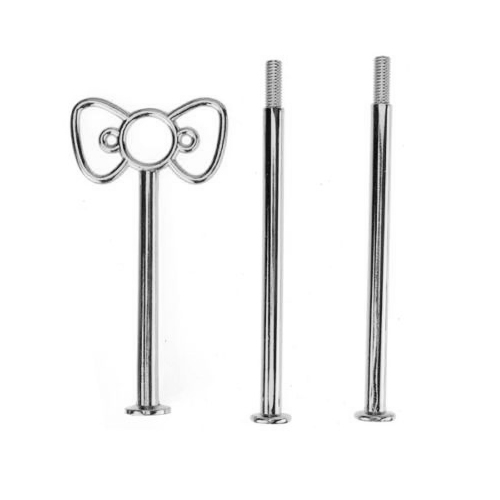 1set 2 3 Tier Cake Plate Stand Heavy Metal Center Handle Fitting Hardware R C8Z9